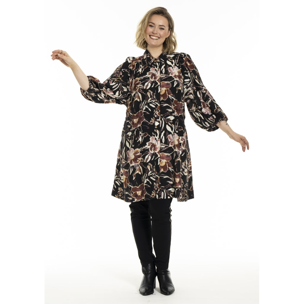 Gozzip Woman GAgnete Tunic Tunic Black Print