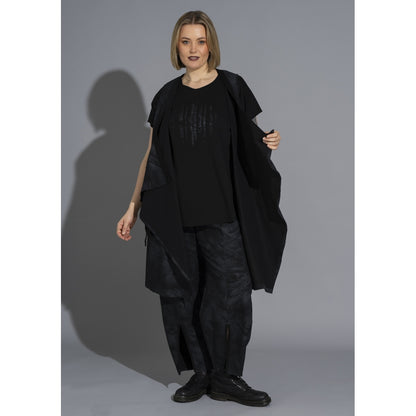 Gozzip Woman GElena Waistcoat long Waistcoat Black