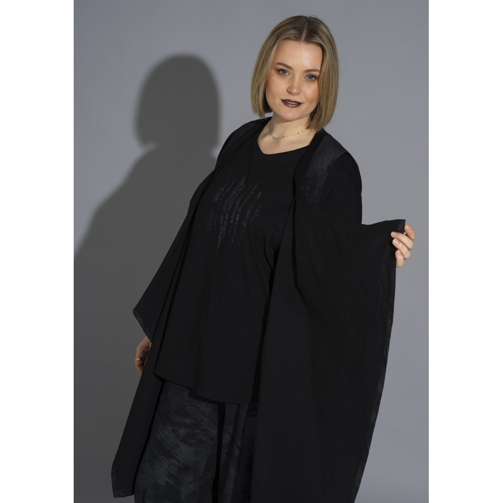 Gozzip Woman GElena Waistcoat long Waistcoat Black