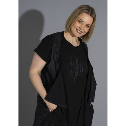 Gozzip Woman GElena Waistcoat long Waistcoat Black