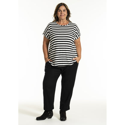 Gozzip Woman GGitte T-shirt striped T-Shirt Black