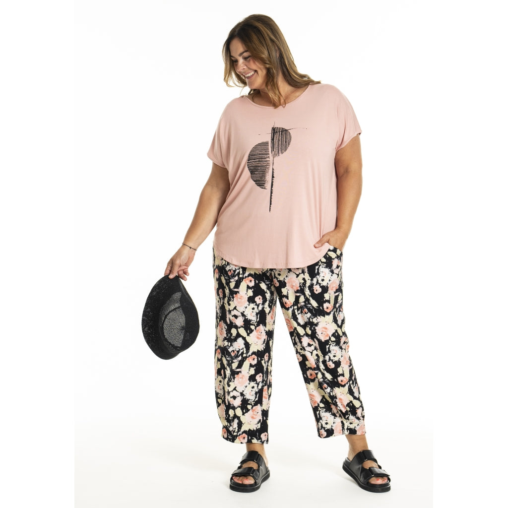 Gozzip Woman GGitte T-shirt with print T-Shirt Peach rose