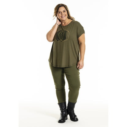 Gozzip Woman GGitte T-shirt with print T-Shirt Olive
