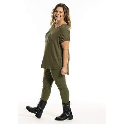 Gozzip Woman GGitte T-shirt with print T-Shirt Olive