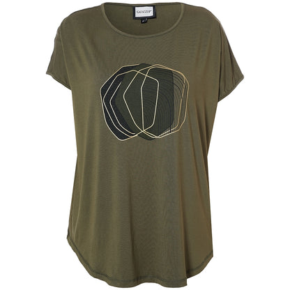 Gozzip Woman GGitte T-shirt with print T-Shirt Olive