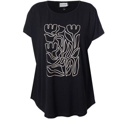 Gozzip Woman GGitte T-shirt with print T-Shirt Black
