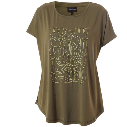 Gozzip Woman GGitte T-shirt with print T-Shirt Olive