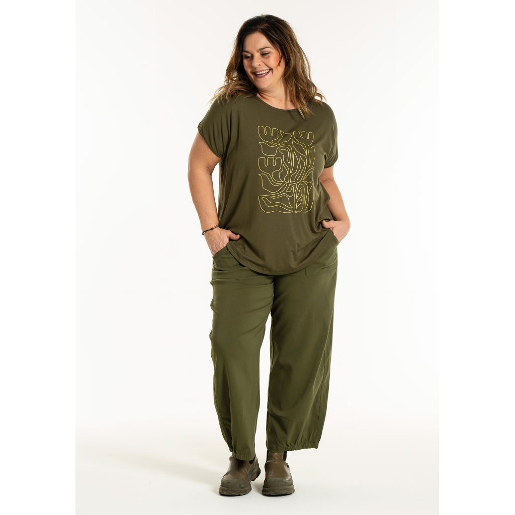 Gozzip Woman GGitte T-shirt with print T-Shirt Olive