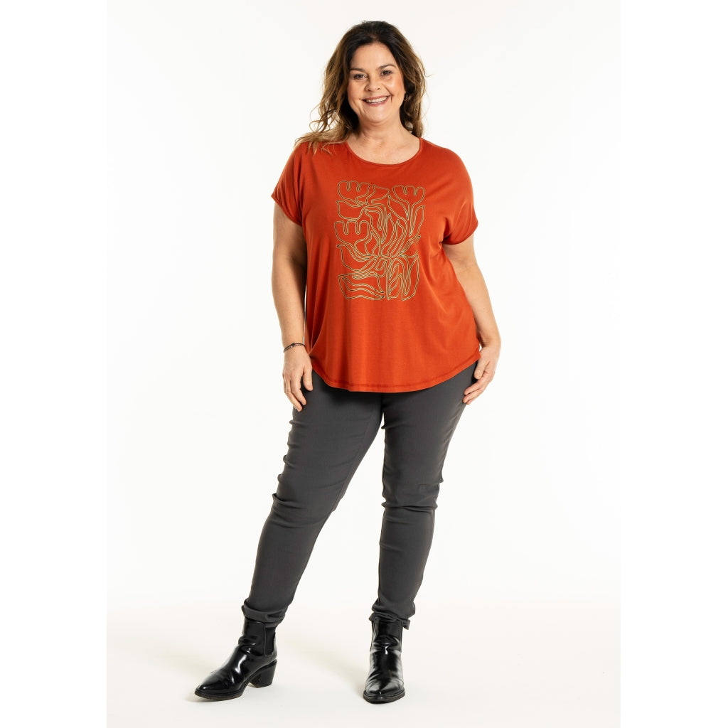 Gozzip Woman GGitte T-shirt with print T-Shirt Pumpkin
