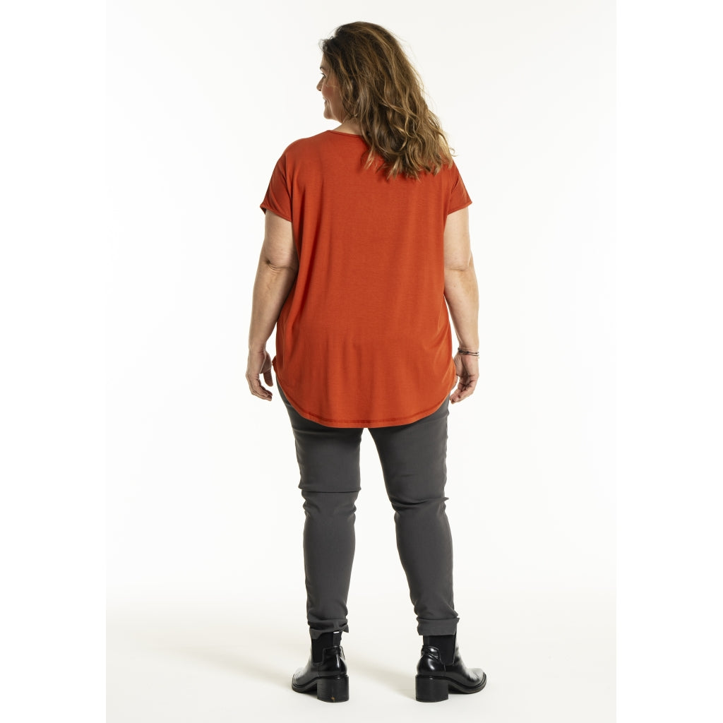 Gozzip Woman GGitte T-shirt with print T-Shirt Pumpkin