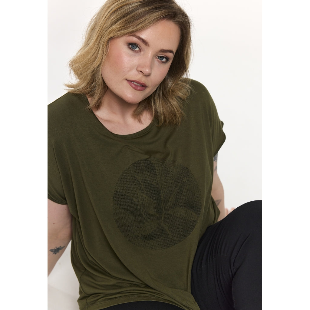 Gozzip Woman GGitte T-shirt with print T-Shirt Olive