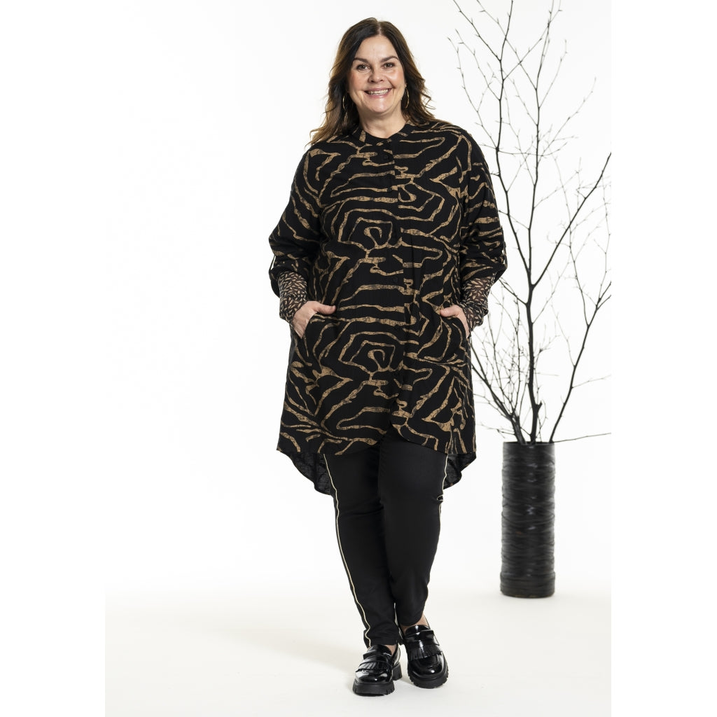 Gozzip Woman GHeika Leggings with piping Leggings Black