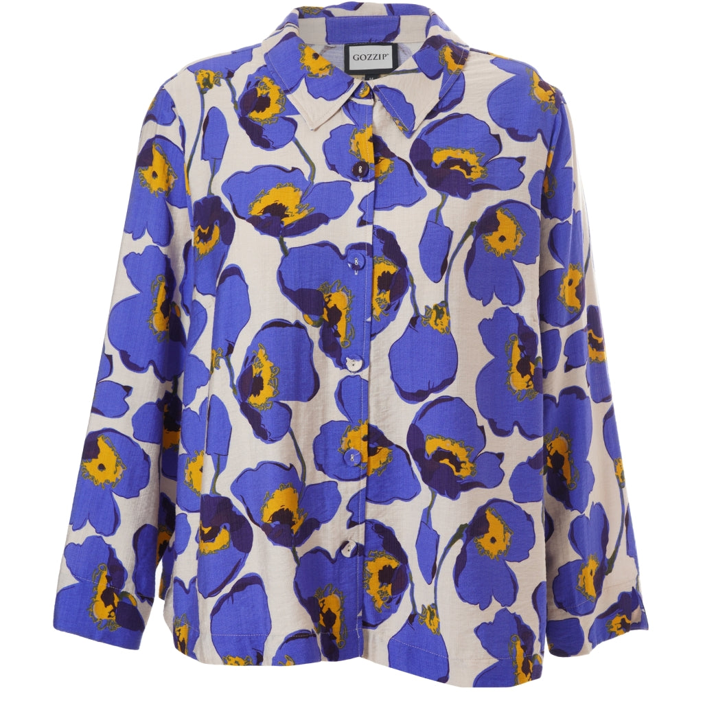 Gozzip Woman GInie Shirt jacket Shirt Jacket Blue print