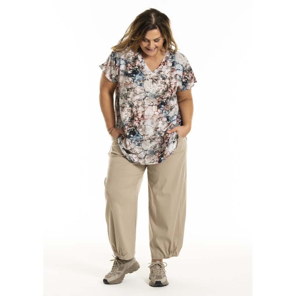 Gozzip Woman GJean Blouse Blouse Green-rose print