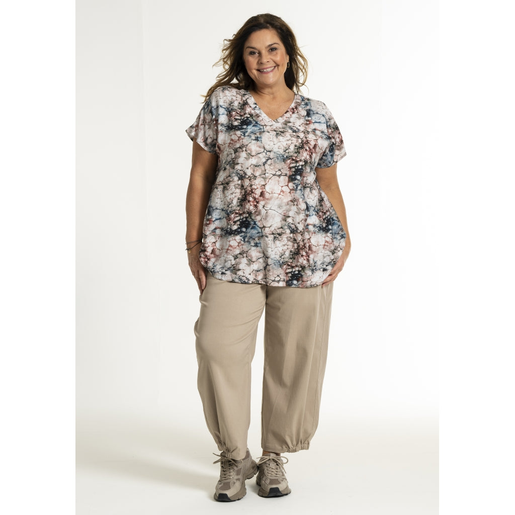 Gozzip Woman GJean Blouse Blouse Green-rose print