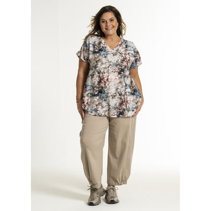 Gozzip Woman GJean Blouse Blouse Green-rose print