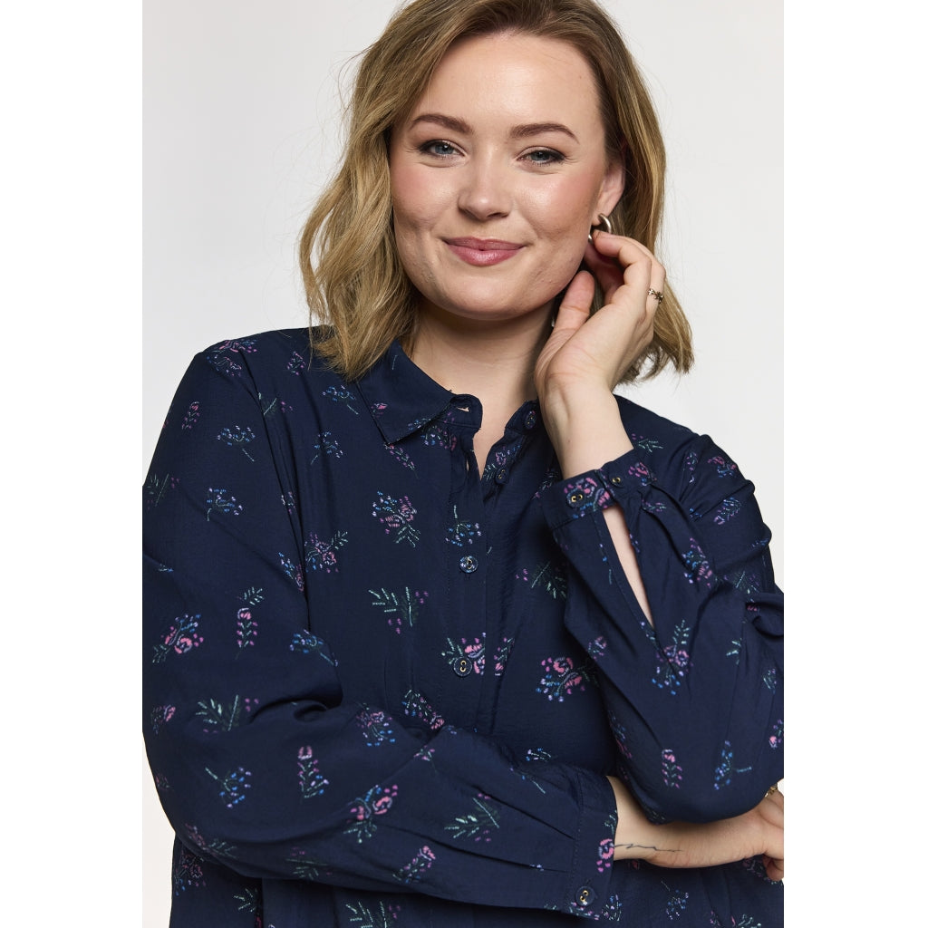 Gozzip Woman GKarina Shirt Shirt Navy Print