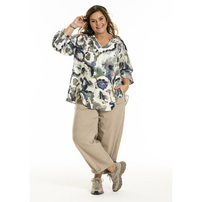 Gozzip Woman GMalina Blouse Blouse Green Print