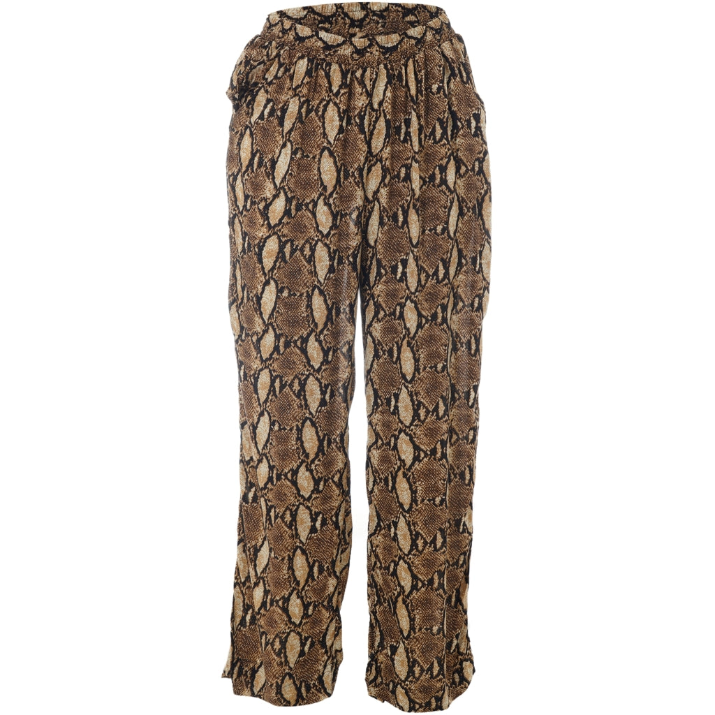 Gozzip Woman GMargrethe Loose Pants Loose Pant Snake Print Brown