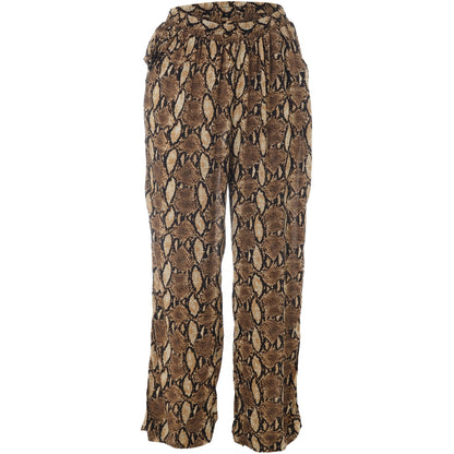 Gozzip Woman GMargrethe Loose Pants Loose Pant Snake Print Brown