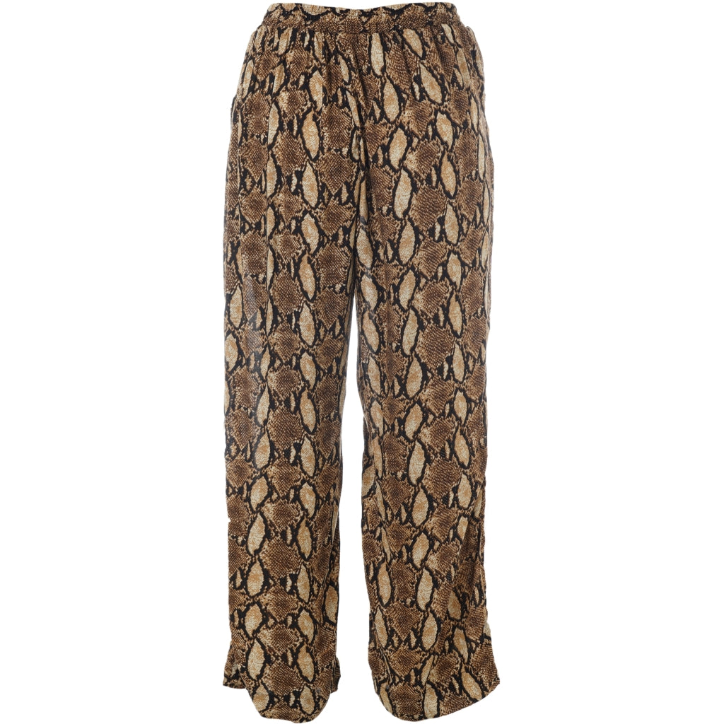 Gozzip Woman GMargrethe Loose Pants Loose Pant Snake Print Brown