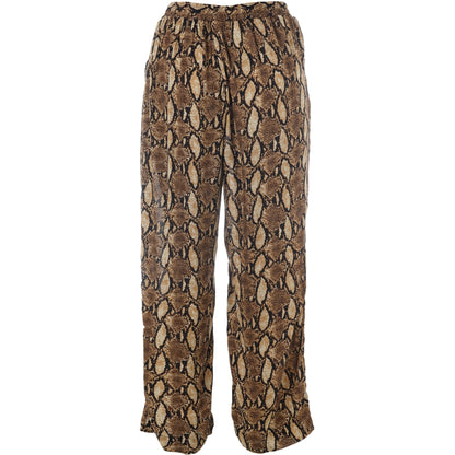 Gozzip Woman GMargrethe Loose Pants Loose Pant Snake Print Brown