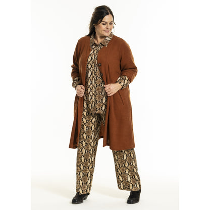 Gozzip Woman GMargrethe Loose Pants Loose Pant Snake Print Brown