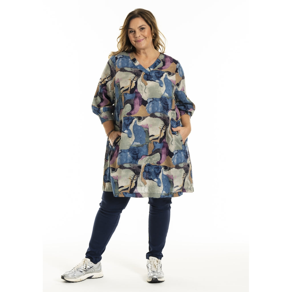 Gozzip Woman GMeta Tunic Tunic Blue print