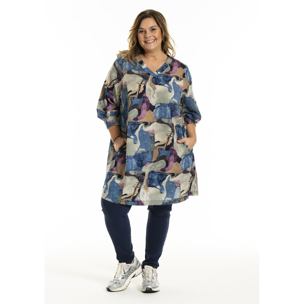 Gozzip Woman GMeta Tunic Tunic Blue print