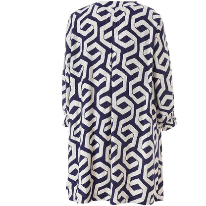 Gozzip Woman GMeta Tunic Tunic Blue offwhite print