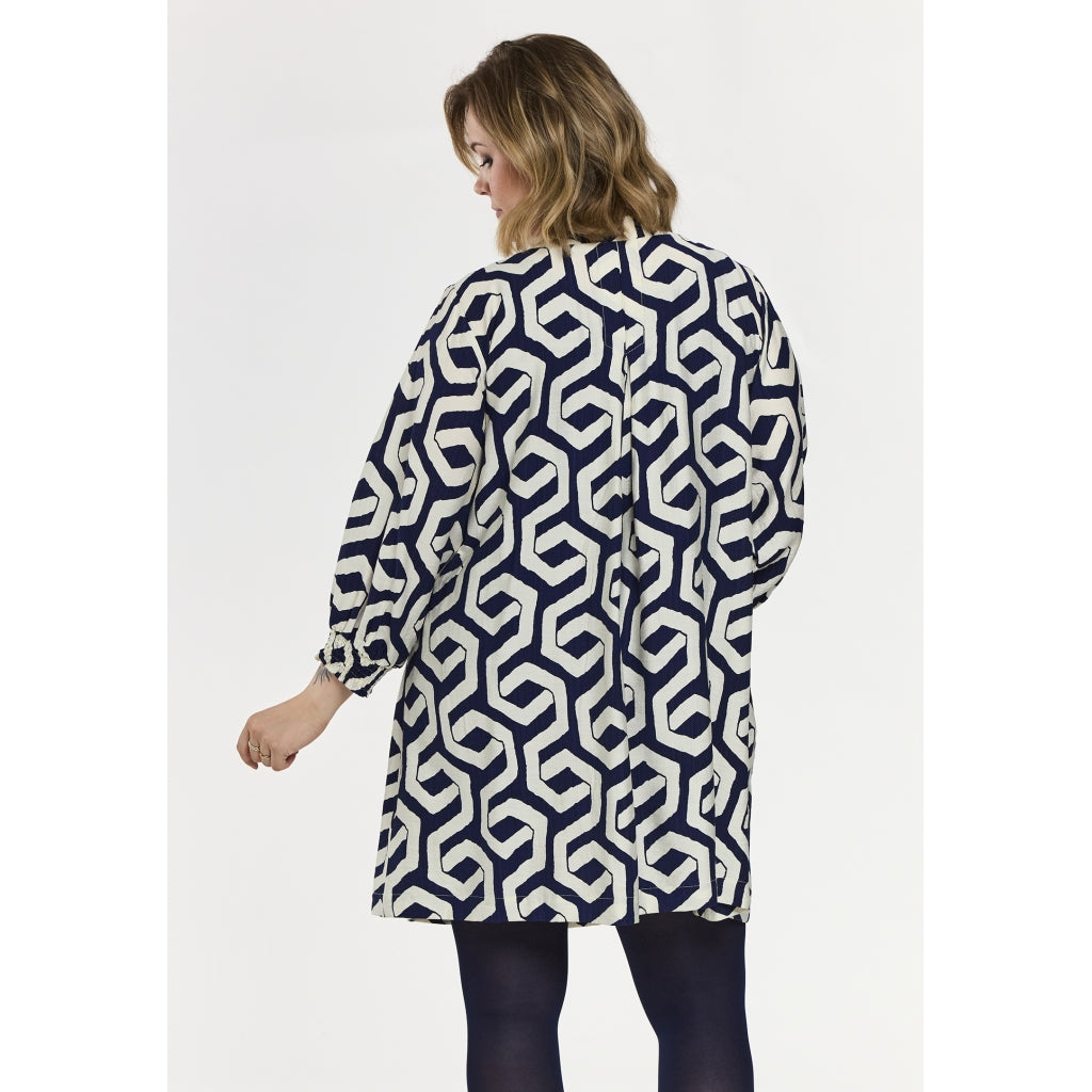 Gozzip Woman GMeta Tunic Tunic Blue offwhite print