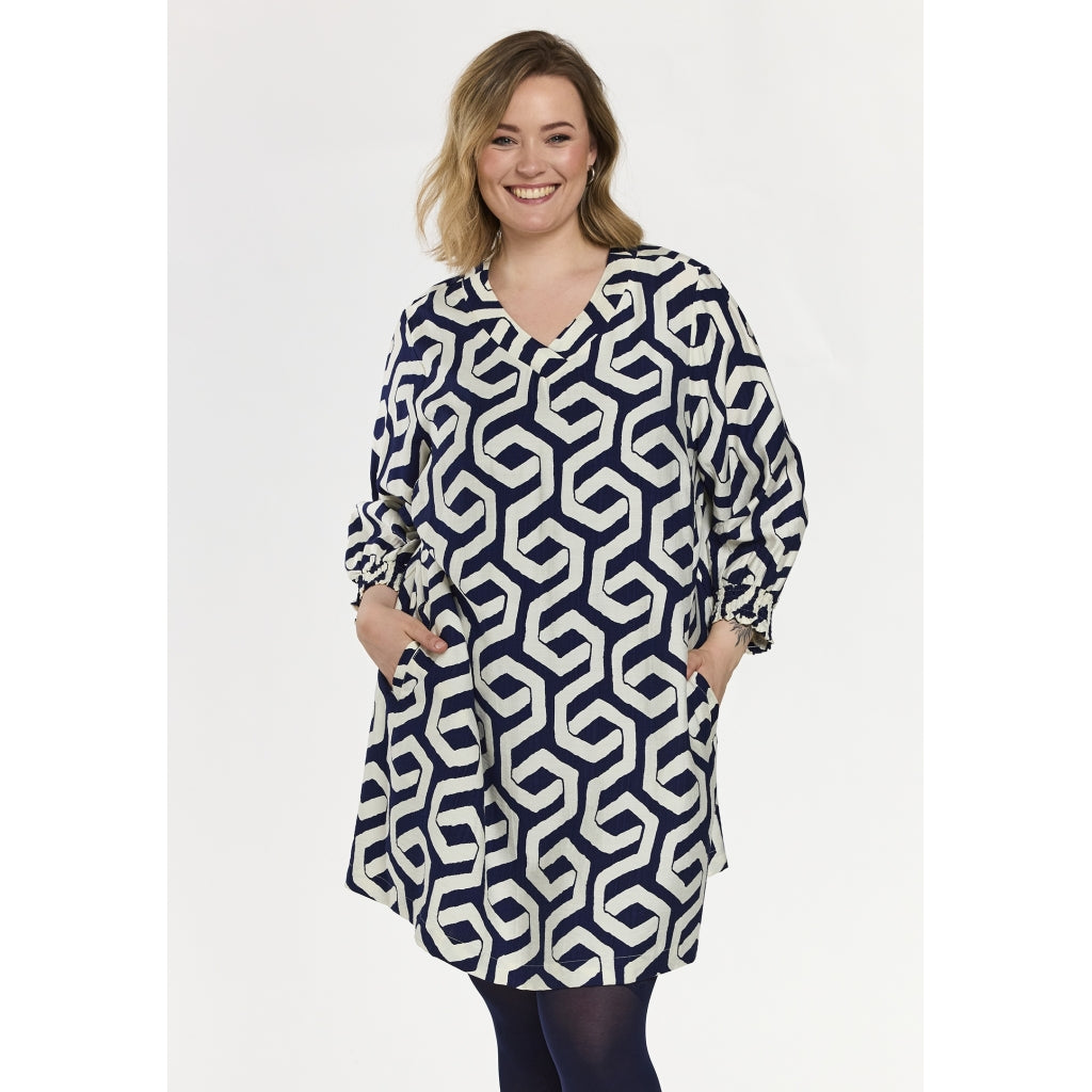 Gozzip Woman GMeta Tunic Tunic Blue offwhite print