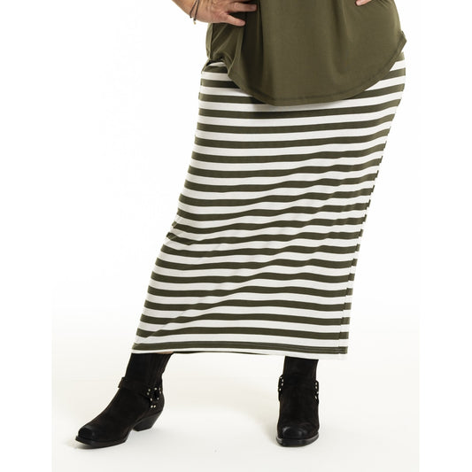 Gozzip Woman GPennie Skirt Skirt Olive stripe