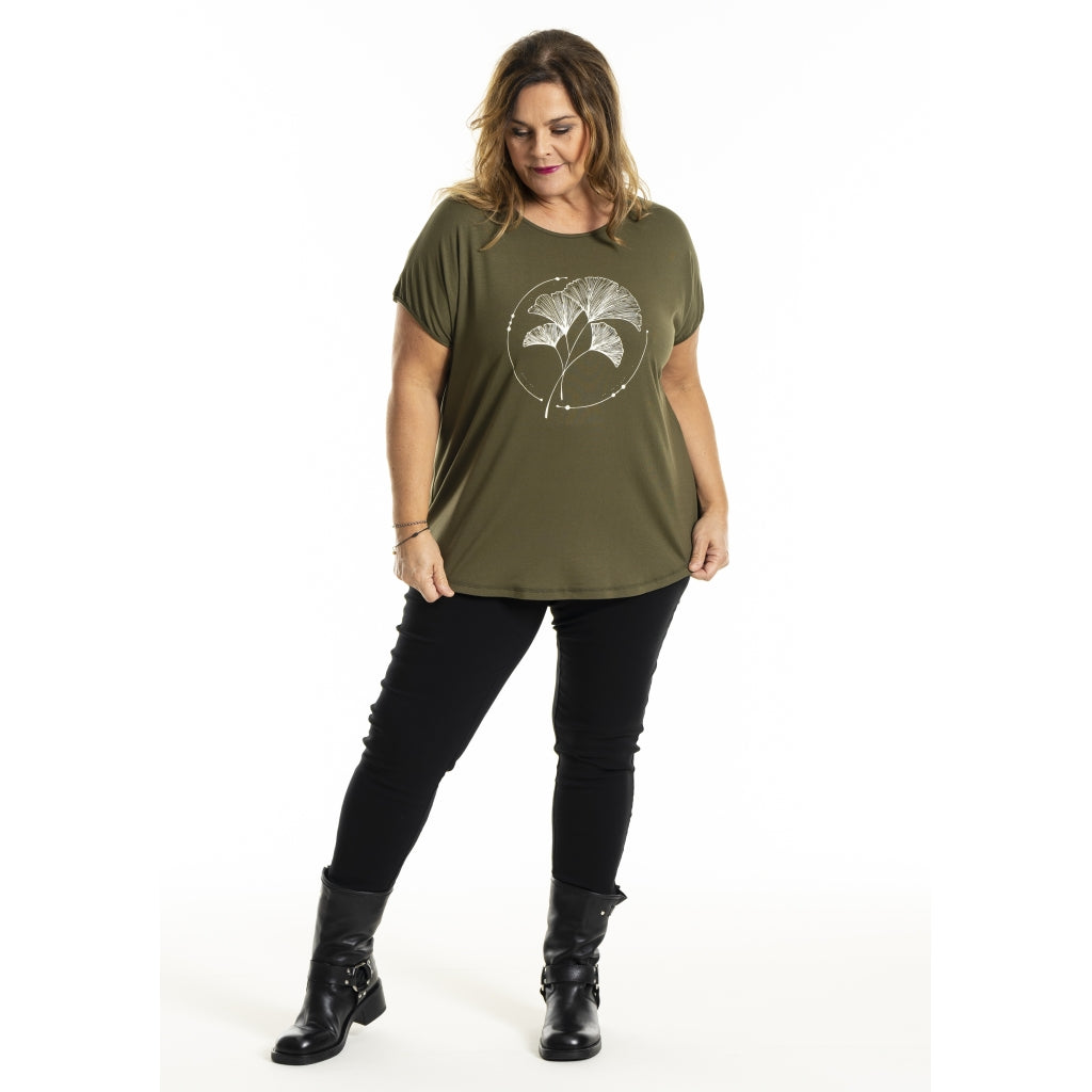 Gozzip Woman Gitte T-shirt with print T-Shirt Olive