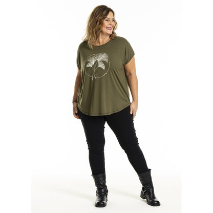 Gozzip Woman Gitte T-shirt with print T-Shirt Olive