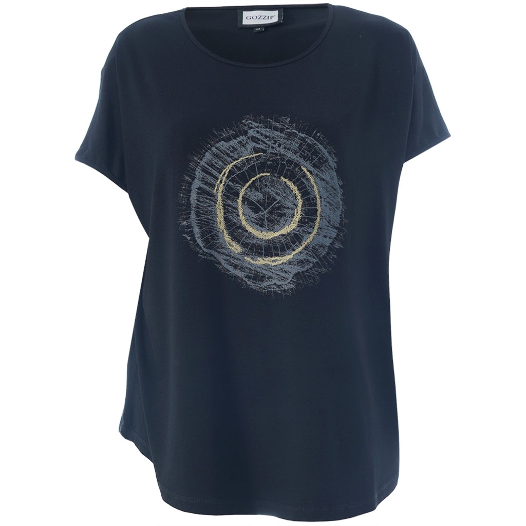 Gozzip Woman Gitte T-shirt with print T-Shirt Black
